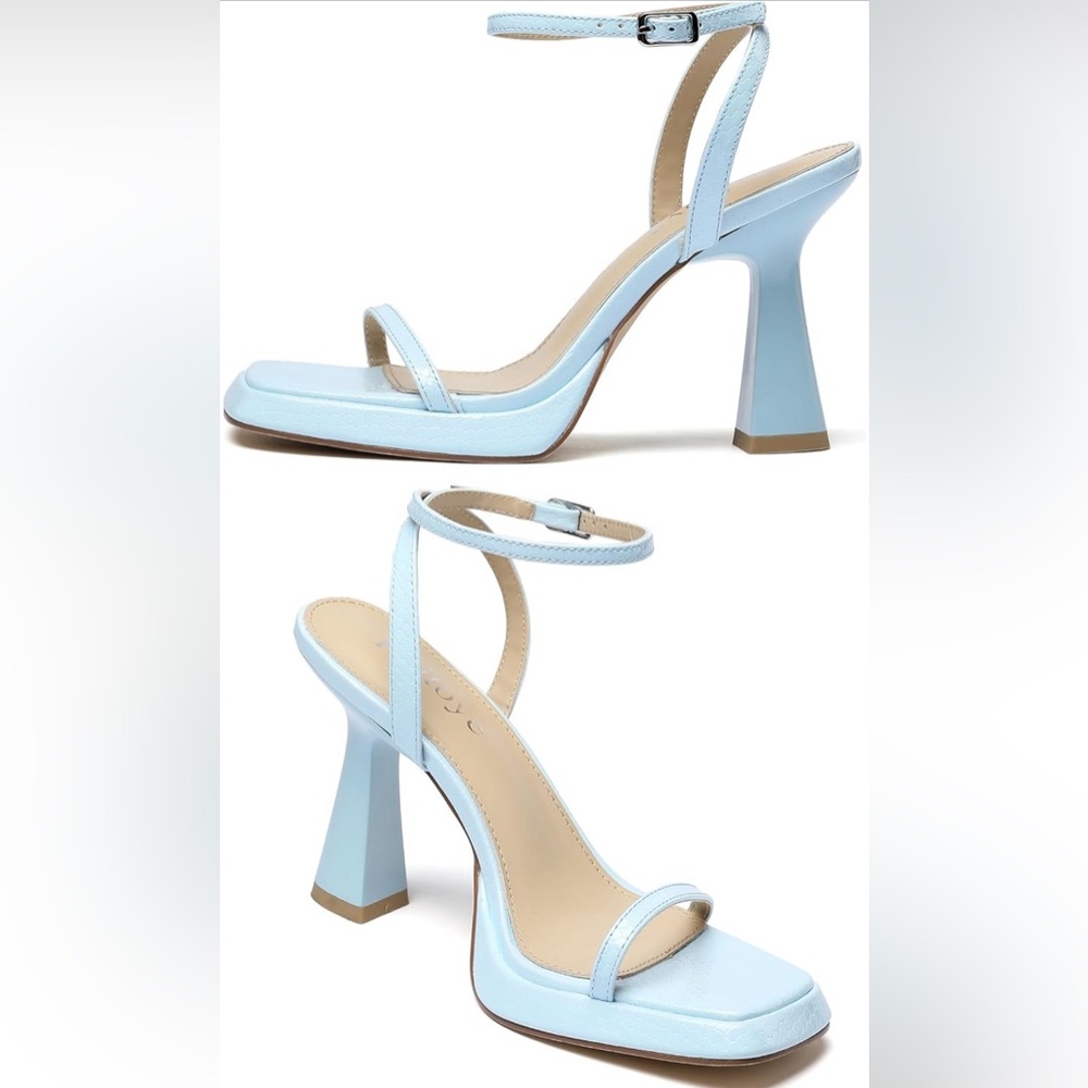 Reitoye Platform High Chunky Heels Square Toe Sandals Ankle Strap Block Heels